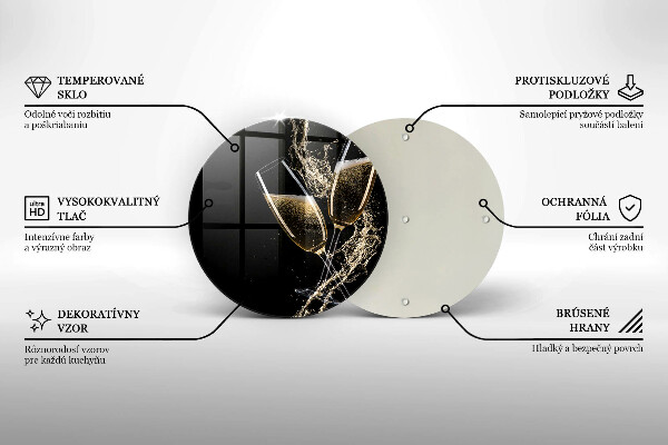 Steklena podloga za rezanje Kozarci za šampanjec