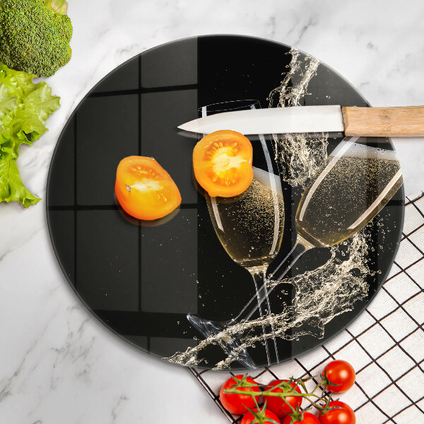 Steklena podloga za rezanje Kozarci za šampanjec