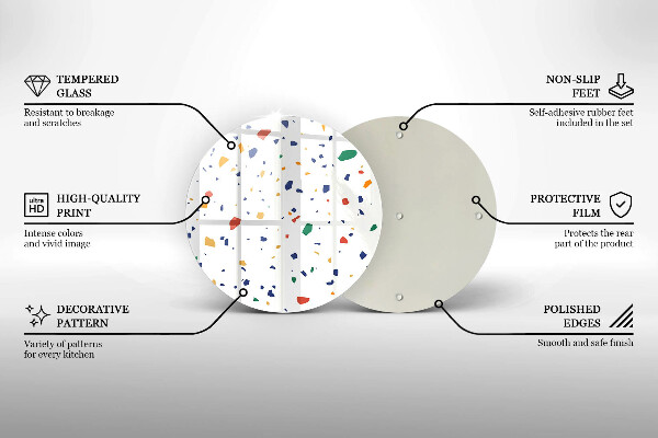Steklena podloga za rezanje Pisana kamnina