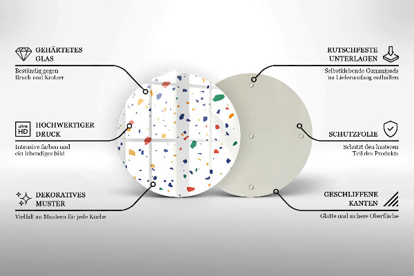 Steklena podloga za rezanje Pisana kamnina