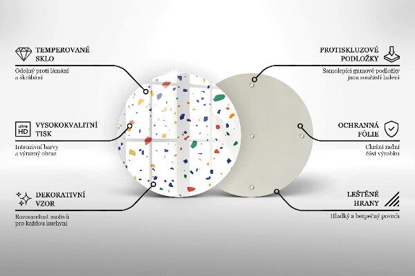 Steklena podloga za rezanje Pisana kamnina