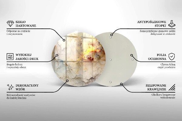 Steklena podloga za rezanje Tekstura marmorja z zlatom
