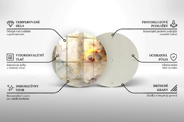 Steklena podloga za rezanje Tekstura marmorja z zlatom