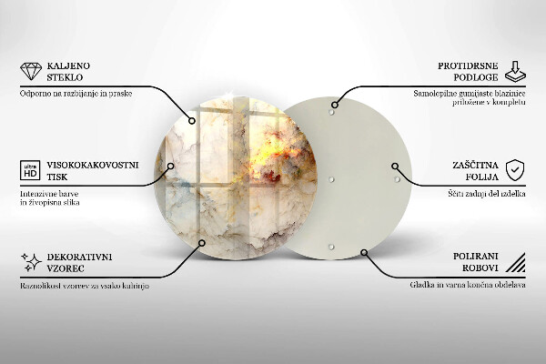 Steklena podloga za rezanje Tekstura marmorja z zlatom