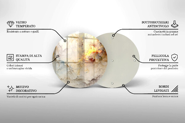 Steklena podloga za rezanje Tekstura marmorja z zlatom