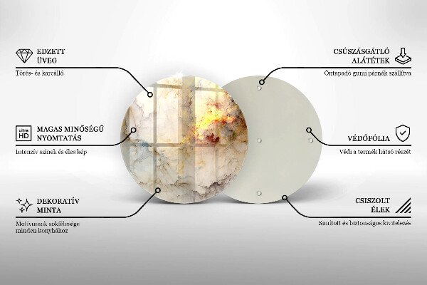 Steklena podloga za rezanje Tekstura marmorja z zlatom