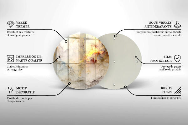 Steklena podloga za rezanje Tekstura marmorja z zlatom