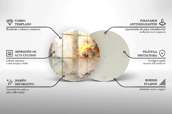 Steklena podloga za rezanje Tekstura marmorja z zlatom