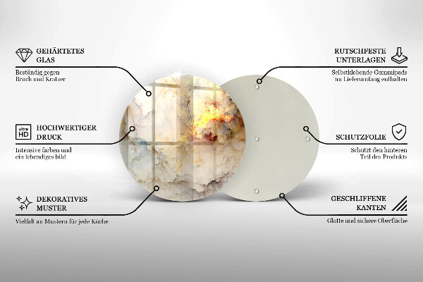 Steklena podloga za rezanje Tekstura marmorja z zlatom