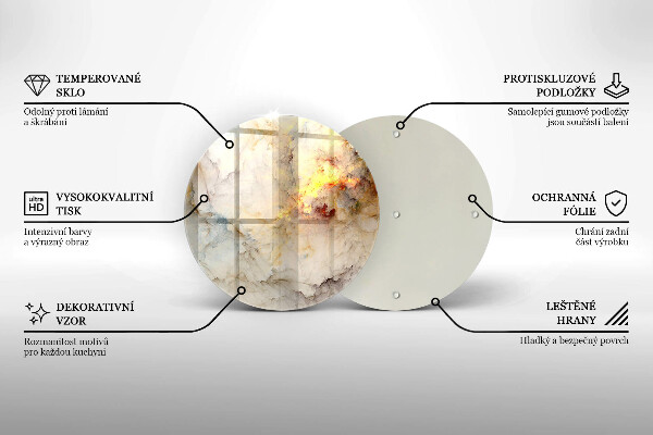 Steklena podloga za rezanje Tekstura marmorja z zlatom