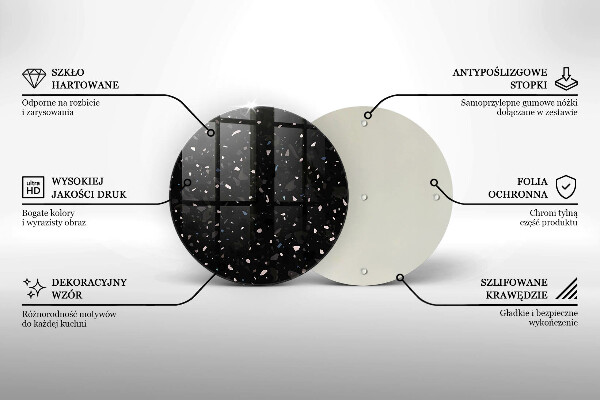 Steklena podloga za rezanje Temna kamenina