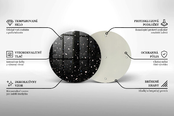 Steklena podloga za rezanje Temna kamenina