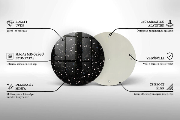 Steklena podloga za rezanje Temna kamenina