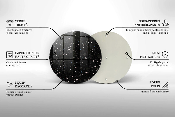 Steklena podloga za rezanje Temna kamenina