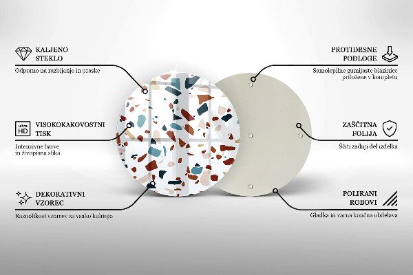 Steklena podloga za rezanje Dekorativni kamen