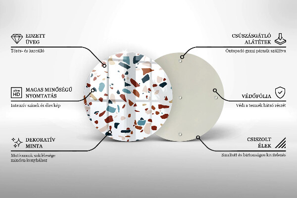 Steklena podloga za rezanje Dekorativni kamen