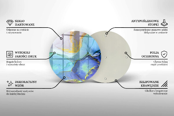 Steklena podloga za rezanje Razpokan zlati kamen