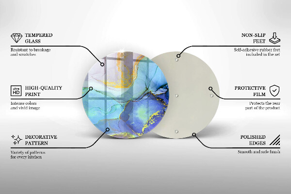 Steklena podloga za rezanje Razpokan zlati kamen