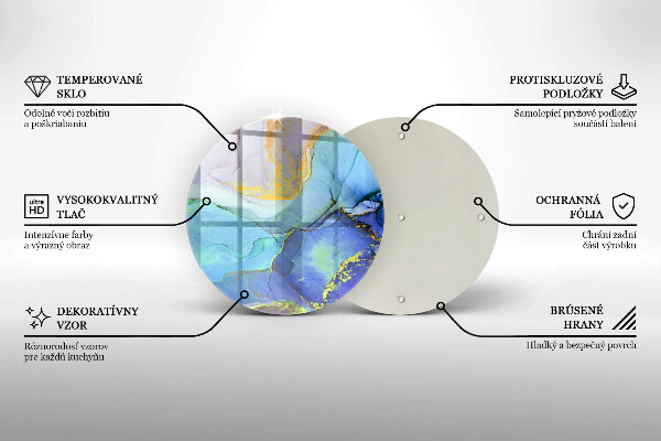 Steklena podloga za rezanje Razpokan zlati kamen