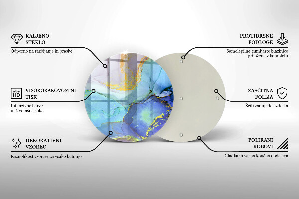 Steklena podloga za rezanje Razpokan zlati kamen