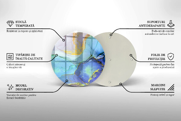 Steklena podloga za rezanje Razpokan zlati kamen