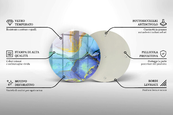 Steklena podloga za rezanje Razpokan zlati kamen