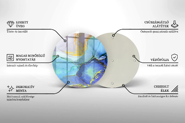 Steklena podloga za rezanje Razpokan zlati kamen