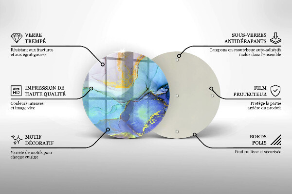 Steklena podloga za rezanje Razpokan zlati kamen