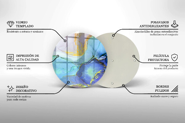 Steklena podloga za rezanje Razpokan zlati kamen