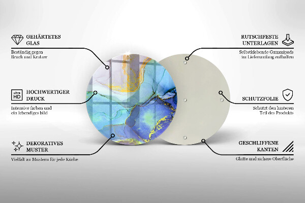 Steklena podloga za rezanje Razpokan zlati kamen
