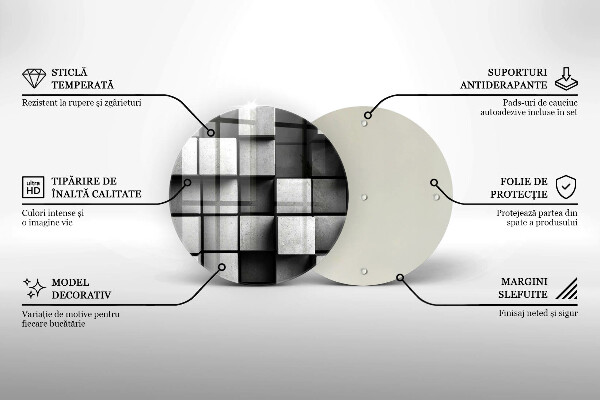 Steklena podloga za rezanje 3D geometrijsko ozadje