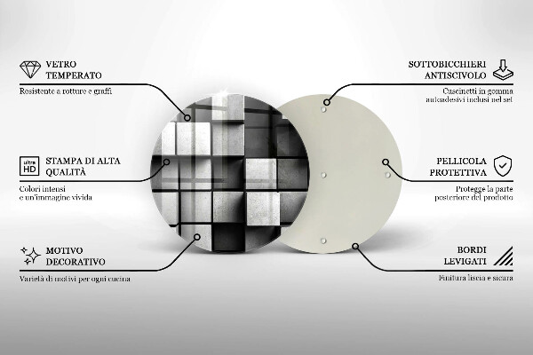 Steklena podloga za rezanje 3D geometrijsko ozadje