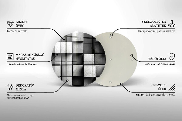 Steklena podloga za rezanje 3D geometrijsko ozadje