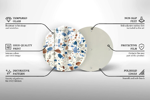 Steklena podloga za rezanje Dekorativna kamenina