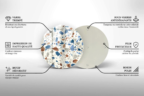 Steklena podloga za rezanje Dekorativna kamenina
