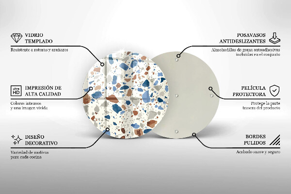 Steklena podloga za rezanje Dekorativna kamenina