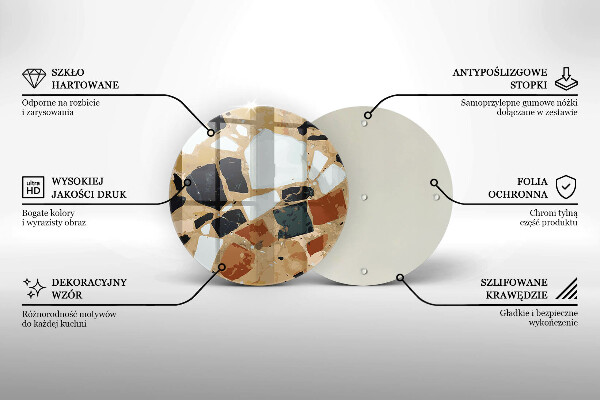 Steklena podloga za rezanje Plošča z okrasnimi kamni