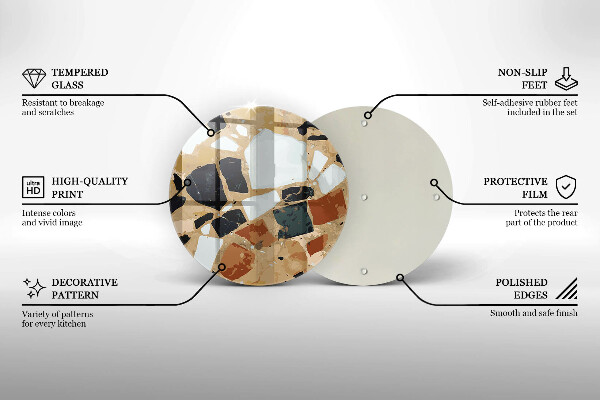 Steklena podloga za rezanje Plošča z okrasnimi kamni