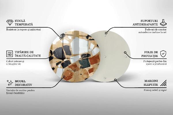 Steklena podloga za rezanje Plošča z okrasnimi kamni