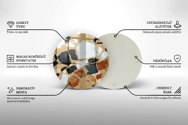 Steklena podloga za rezanje Plošča z okrasnimi kamni