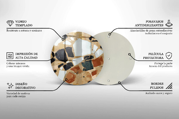 Steklena podloga za rezanje Plošča z okrasnimi kamni