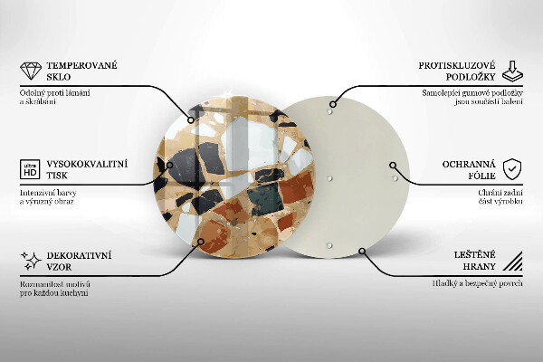 Steklena podloga za rezanje Plošča z okrasnimi kamni