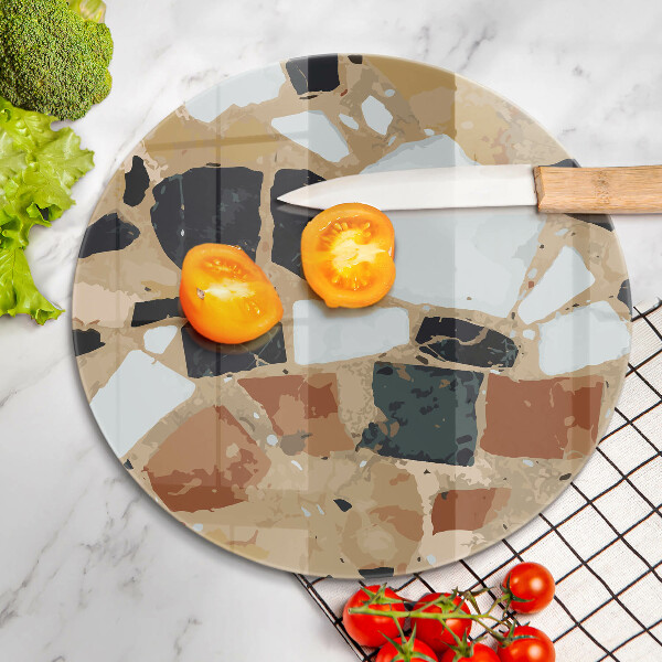 Steklena podloga za rezanje Plošča z okrasnimi kamni