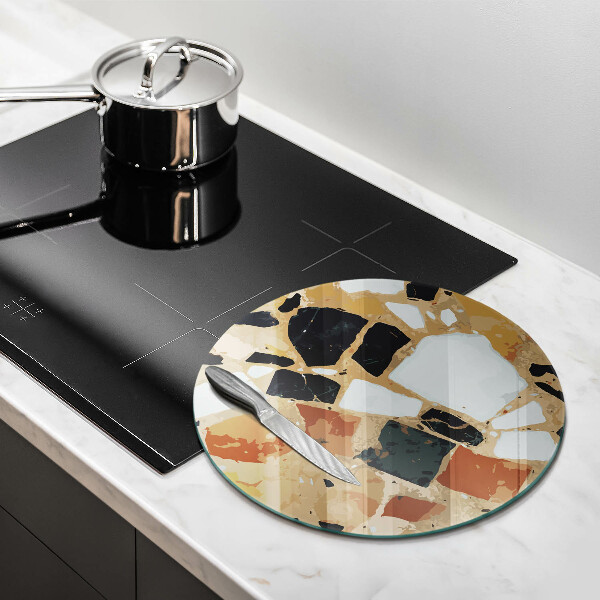 Steklena podloga za rezanje Plošča z okrasnimi kamni