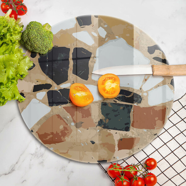 Steklena podloga za rezanje Plošča z okrasnimi kamni