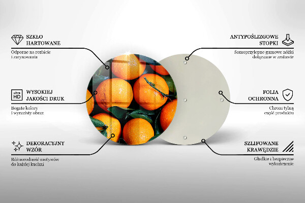 Steklena podloga za rezanje Oranžno sadje