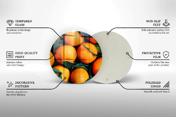 Steklena podloga za rezanje Oranžno sadje