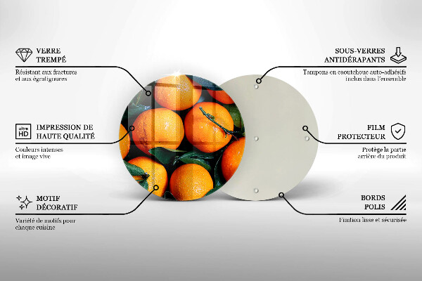 Steklena podloga za rezanje Oranžno sadje