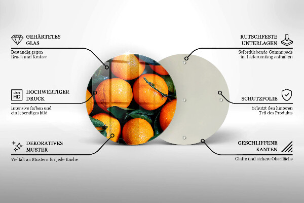 Steklena podloga za rezanje Oranžno sadje