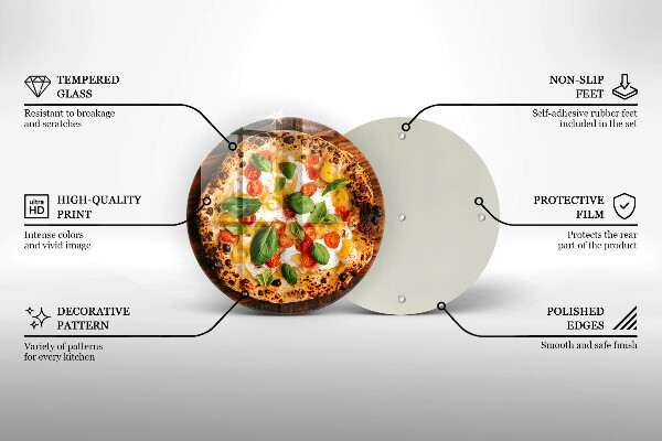 Steklena podloga za rezanje Italijanska pica